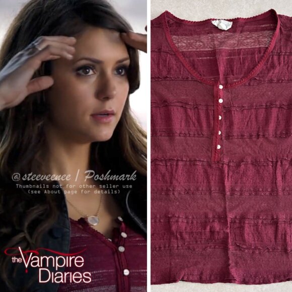 Denim & Supply Ralph Lauren Stretch-Lace Scoop Neck Henley ASO Katherine Pierce - Picture 1 of 9